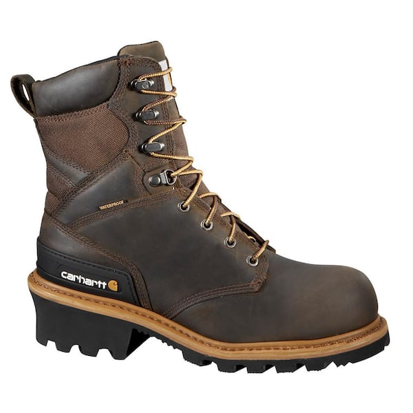 Carhartt Men's Woodworks Waterproof 8'' Work Boots - Composite Toe - Brown Size 9(W)