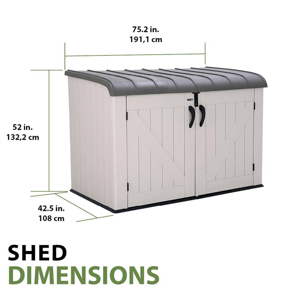 Tan and Brown Heavy Duty Horizontal Storage Shed