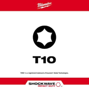 SHOCKWAVE Impact Duty 2 in. T10 Torx Alloy Steel Screw Driver Bit (5-Pack)