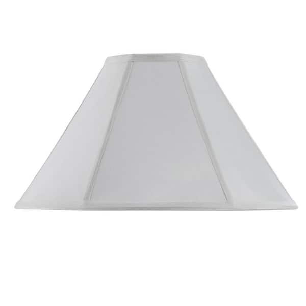 CAL Lighting 10 in. White Fabric Vertical Piped Coolie Shade