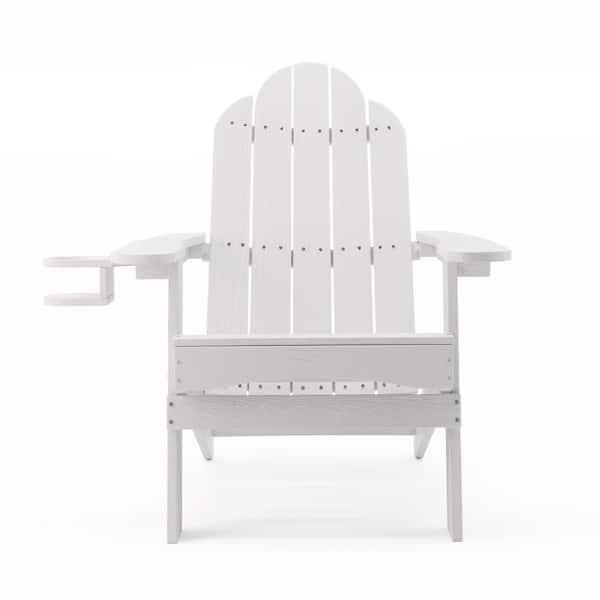 LUE BONA Miranda White Foldable Recycled Plastic Outdoor Patio   Plastic Adirondack Chairs Dpthd23004 8 64 600 