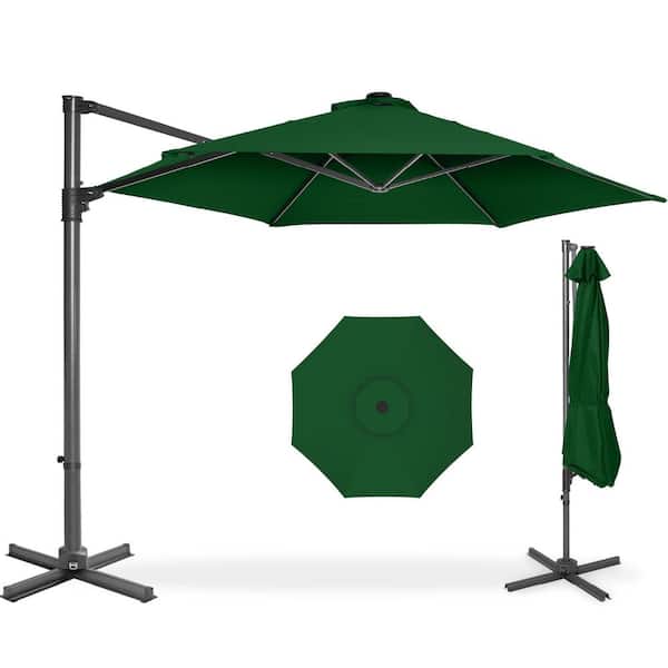 best choice products patio umbrella offset 11 10ft Cantilever Hanging Market Umbrella, 8 Sturdy Ribs, Easy Adjustment Designed for maximum coverage and flexibility GRAND Patio 11 ft Outdoor
