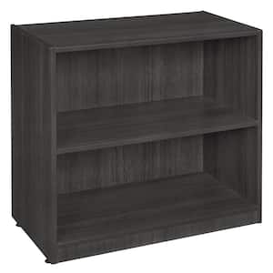 Magons 30 in. H Ash Grey Wood 2-Shelf High Standard Bookcase