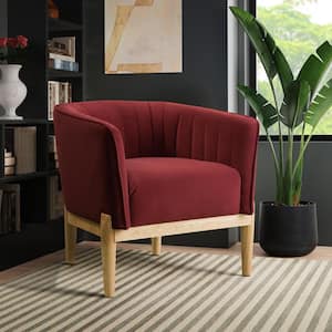 Franklin Crimson Red Accent Chair with Vertical Tufting