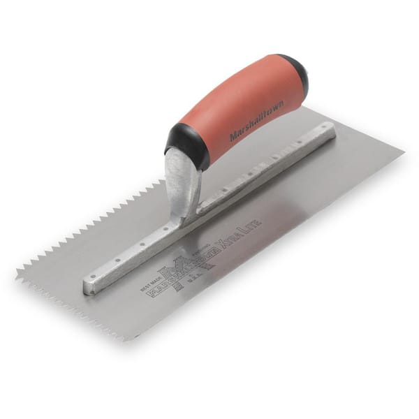 MARSHALLTOWN 11 in. x 1/4 in. V-Notch Flooring Trowel with Durasoft Handle