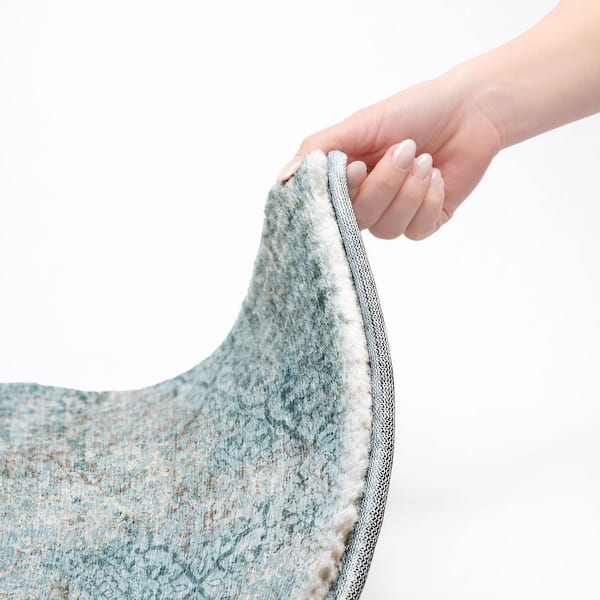 Dream Shag Premium Machine Washable Abstract ADS769 Teal 2 ft. x 3 ft. Accent Rug