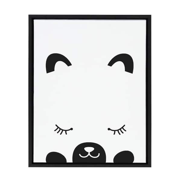 Sylvie Modern Baby Bear 24 in. x 18 in. by Rachel Lee Framed Canvas Wall Art
