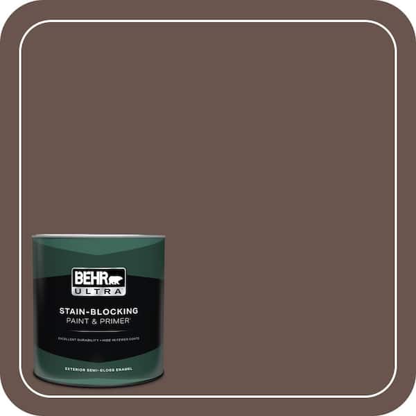 BEHR ULTRA 1 qt. #HDC-CL-13A Library Leather Semi-Gloss Enamel Exterior Paint & Primer