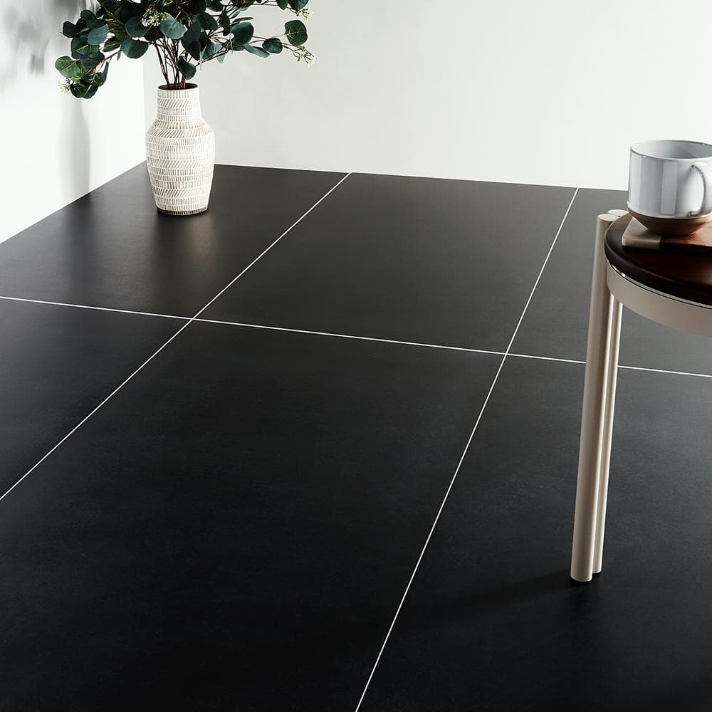 Large Format Black Matte Rectified Porcelain Wall & Floor Tile