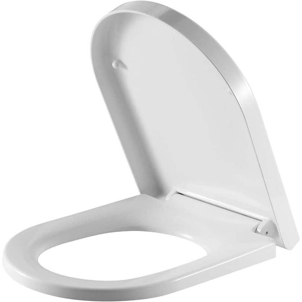 White Round Soft Close Toilet Seat with Stainless Steel Hinges