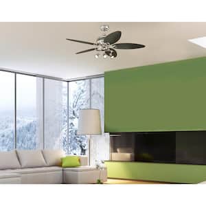 Xavier II 52 in. LED Brushed Nickel with Gun Metal Accents Ceiling Fan with Light Kit