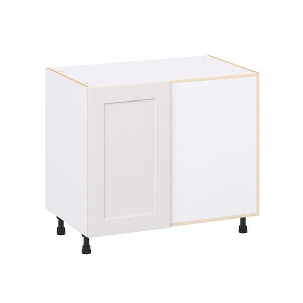 Roseland 39 in. W x 24 in. D x 34.5 in. H Assembled Shaker Magick Right Blind Corner Kitchen Cabinet in Warm White
