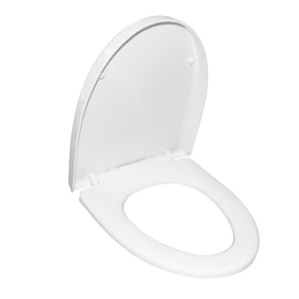 DEERVALLEY Elongated Quick-Release Soft-Close Closed Front Toilet Seat in White