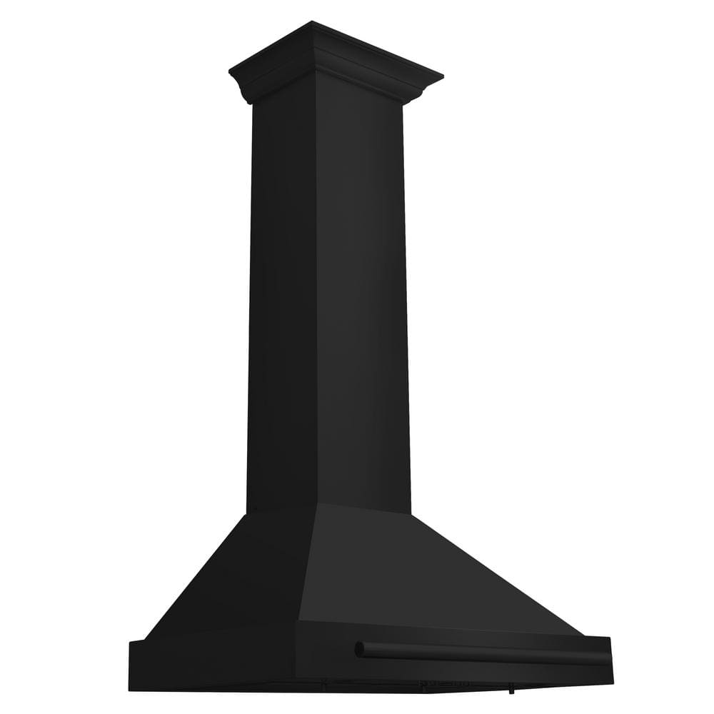 30 in. 400 CFM Convertible Wall Mount Range Hood with LED Light and Handle in Black Stainless Steel