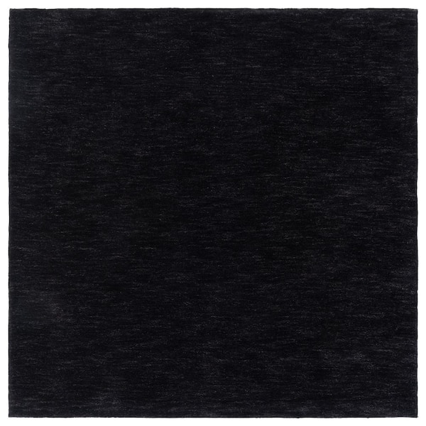 Carmine 6 ft. x 6 ft. Black Modern Solid square Area Rug