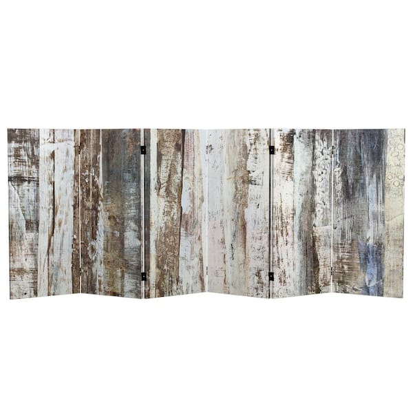 RED LANTERN 3 ft. Short Winter Woods Canvas 6-Panel Folding Screen