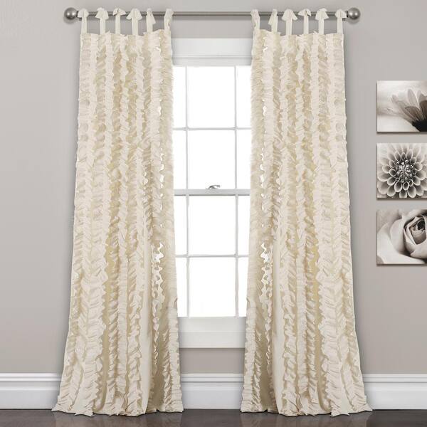 Lush Decor White Solid Tie Top Room, 84 Inch Curtains Blackout