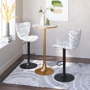 Bite 23.8 in. Round Beige MDF Wood Top with Steel Frame Dining Table (Seats 2)