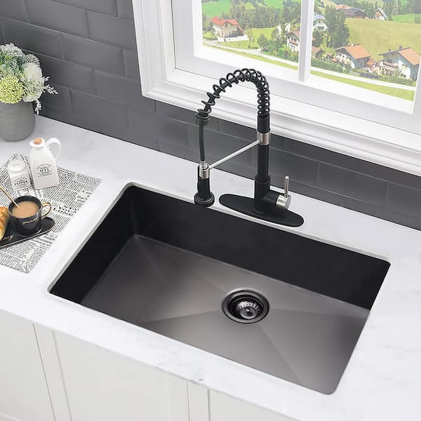 30 in. L X 18 in. W Undermount Kitchen Stainless Steel Sink with Sink Grid