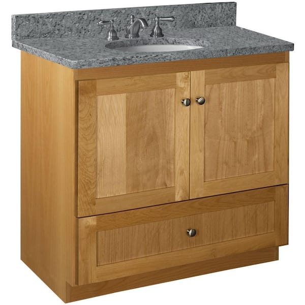 Simplicity by Strasser Shaker 36 in. W x 21 in. D x 34.5 in. H Bath Vanity Cabinet without Top in Natural Alder