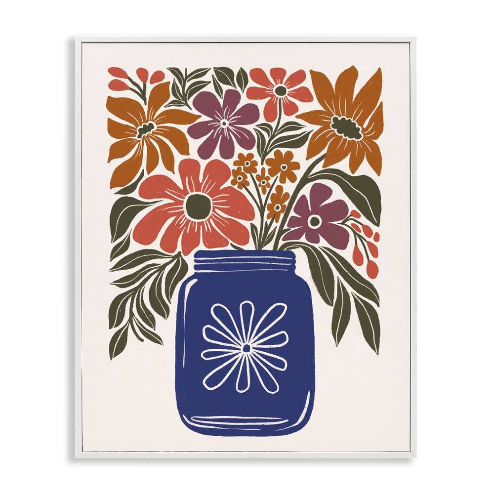 Boho Blossoms Vase by Loni Harris White Framed Nature Giclee Art Print 30 in. x 24 in. price history on PriceWatchPro