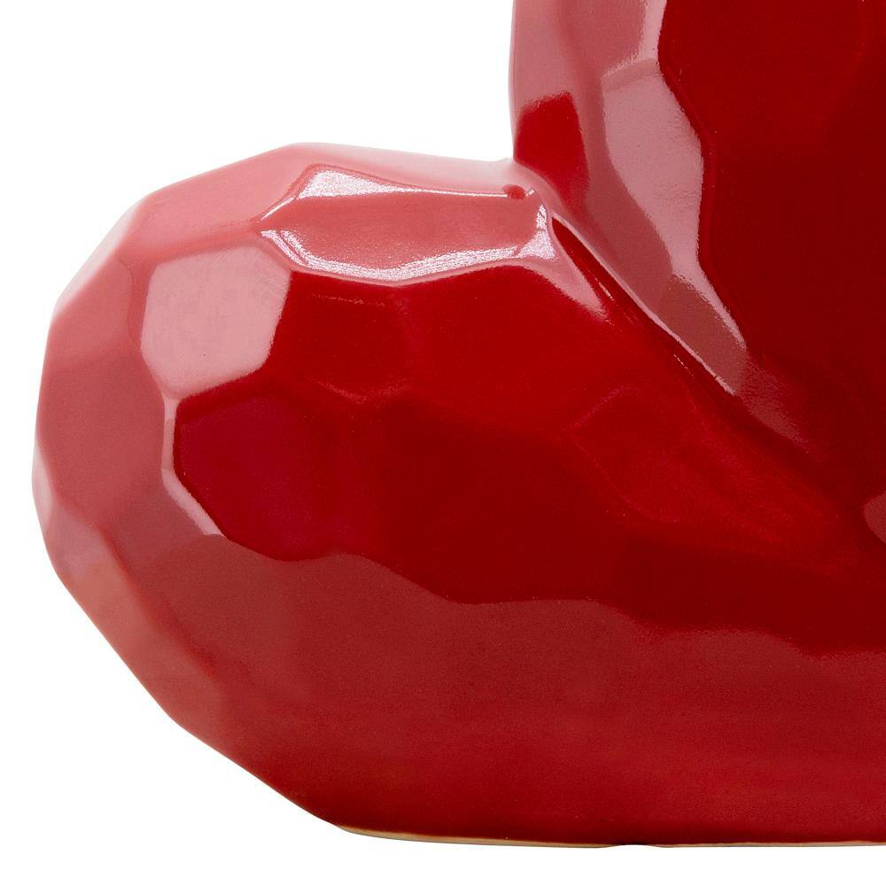 Red Faceted Ceramic Heart Wall Mounted Sculpture