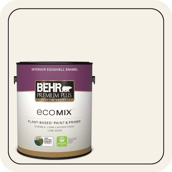1 gal. #GR-W15 Palais White Eggshell Enamel EcoMix Plant-Based Interior Paint & Primer