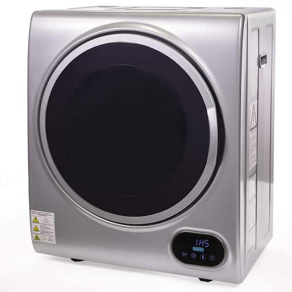 Barton 1.85 cu. ft. Portable Stainless Steel Automatic Laundry Tumble Dryer Machine with 3 Drying Modes and Timer in Silver
