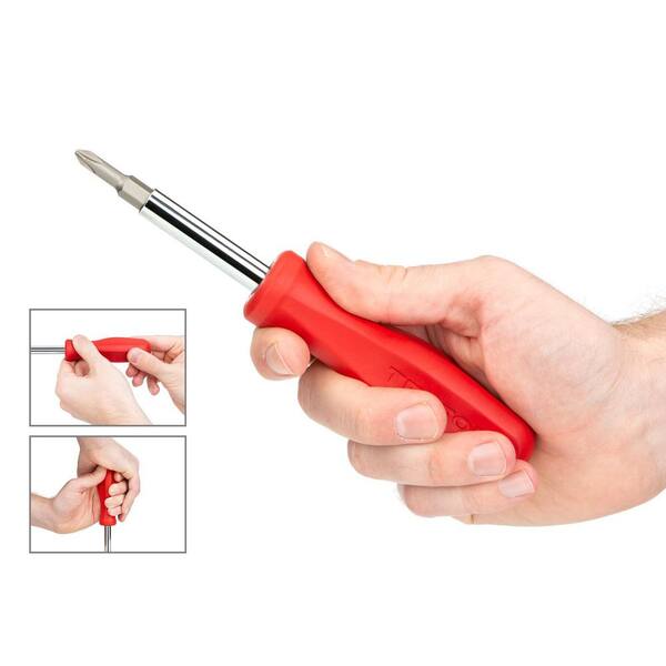 TEKTON - 6-in-1 Phillips/Slotted Screwdriver (#1 x 3/16 in., #2 x 1/4 in., Red)