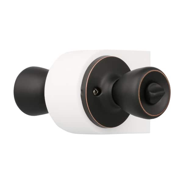 Terrace Oil Rubbed Bronze Privacy Bed/Bath Door Knob with Universal 6-Way Latch (6-Pack)