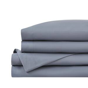 Brushed Soft Microfiber Steel Blue 4-Piece Queen Sheet Set