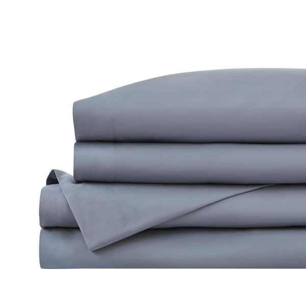 Brushed Soft Microfiber Steel Blue 4-Piece Queen Sheet Set