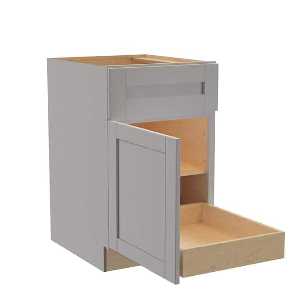 Home Decorators Collection Washington Veiled Gray Plywood Shaker Assembled Base Kitchen Cabinet FH 1 ROT Sft Cls Left 21 in W x 24 in D x 34.5 in H