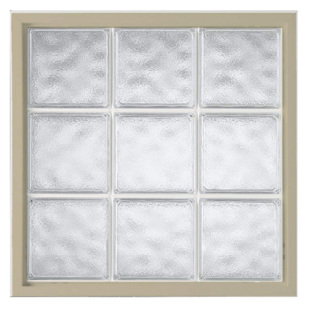 42 in. x 18 in. Acrylic Block Fixed Tan Vinyl New Construction Picture Window-Glacier Block price history on PriceWatchPro