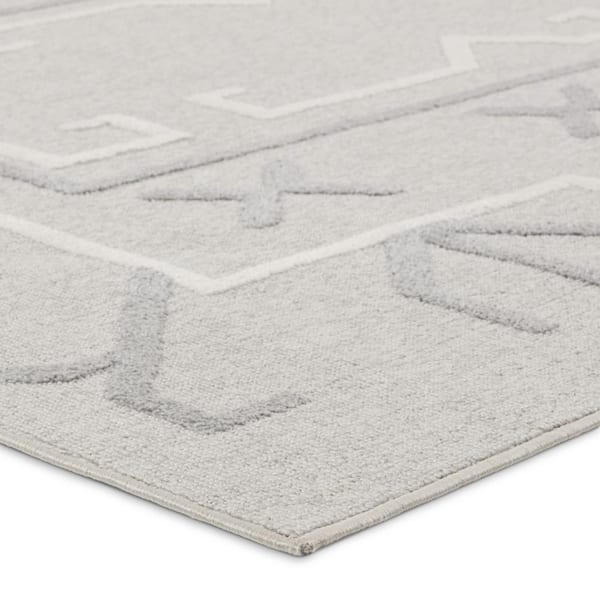 Kasinda 5 ft. x 8 ft. Gray/Cream Tribal Indoor/Outdoor Area Rug