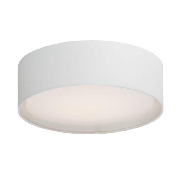 Prime 20 in. White Linen Integrated LED Flushmount Light