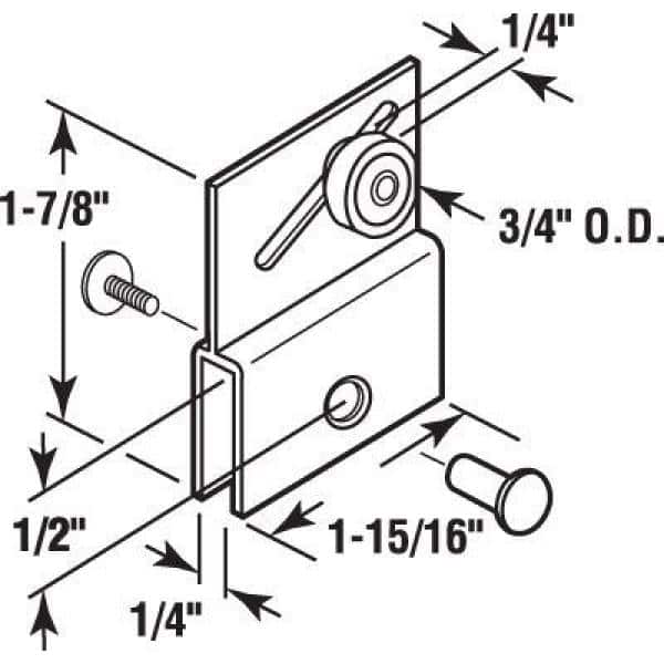 Milled Aluminum Frameless Sliding Shower Door Top Bracket with Plastic Wheel