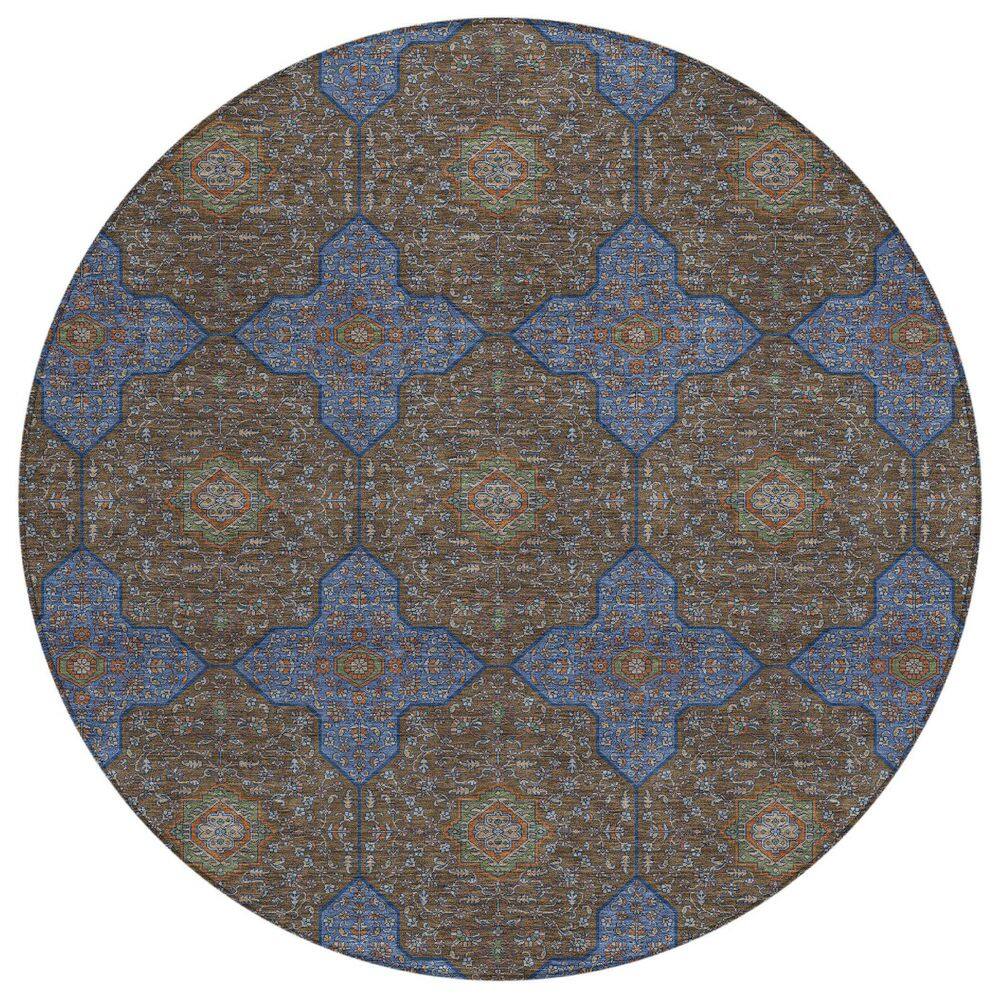 Chantille Machine Washable Indoor/Outdoor Abstract ACN2410 Chocolate 8 ft. x 8 ft. Round Rug price history on PriceWatchPro
