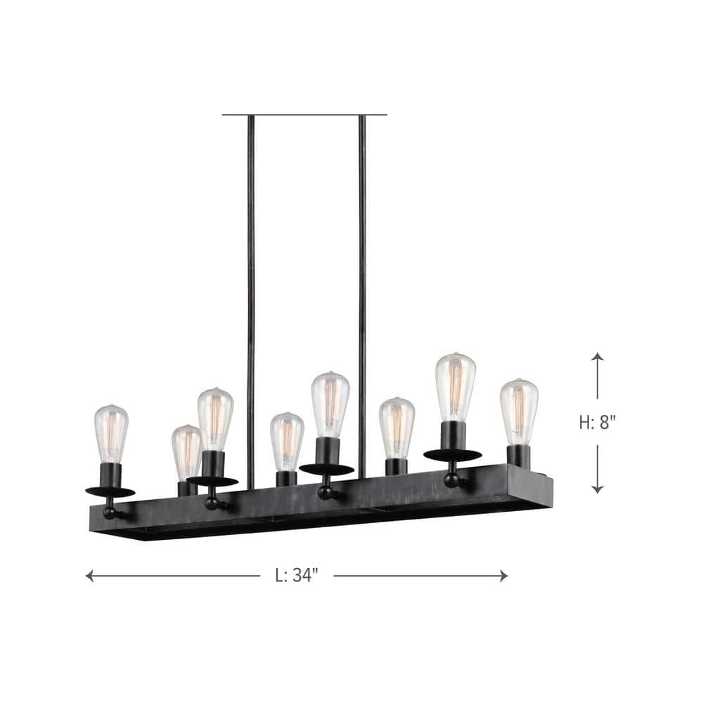 Ravenwood Stardust Finish 8-Light Industrial Steel Chandelier