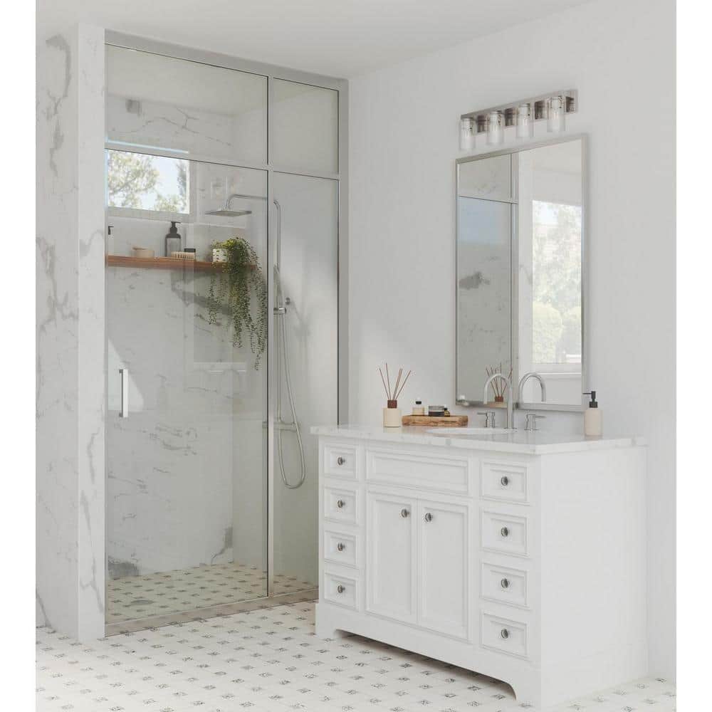Goodwin 32" Brushed Nickel Cylinder Vanity Light