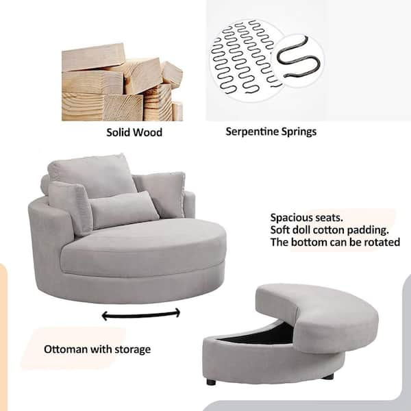 round swivel chair ottoman