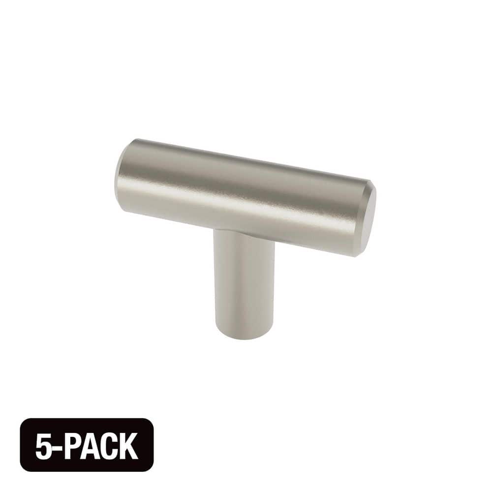 Hollis 1-9/16 in. (40 mm.) Modern Brushed Nickel T-Bar Cabinet Knobs (5-Pack) price history on PriceWatchPro