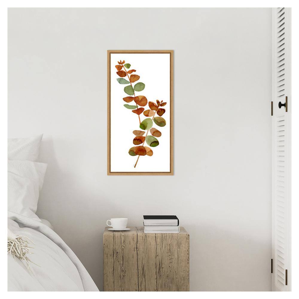 Fall Inspiration I Green and Brown Canvas Wall Art with Maple Frame