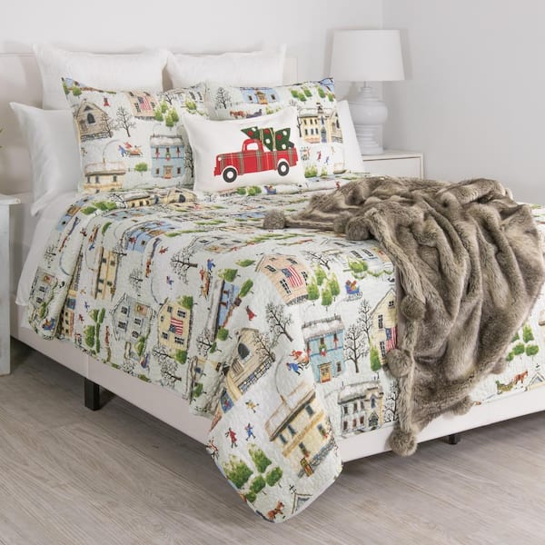 Holiday Village 3 Piece Multicolored Queen Quilt Set 35392 The Home Depot - Holiday Bedding Sets Full Holiday Village 3 Piece Multicolored Queen Quilt Set 35392 The Home Depot - Holiday Bedding Sets Full