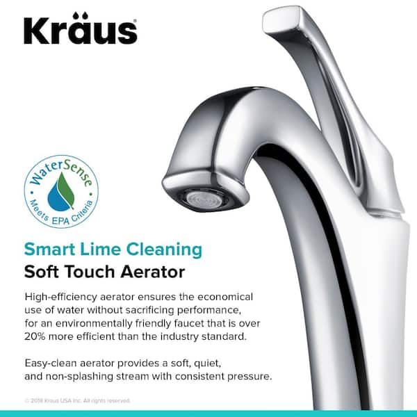 KRAUS Arlo Single Handle Vessel Sink Faucet with Pop Up Drain in