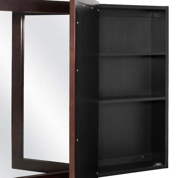 Design House Ventura 48-in x 30-in Surface Mount Espresso Mirrored Medicine Cabinet