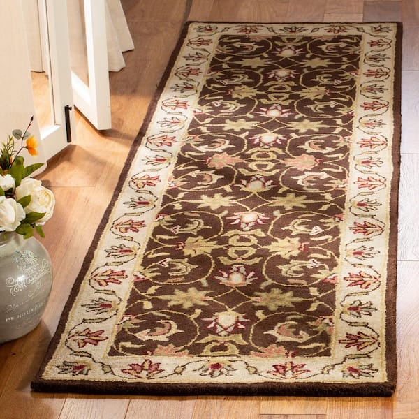 Heritage Brown/Beige 2 ft. x 6 ft. Border Runner Rug