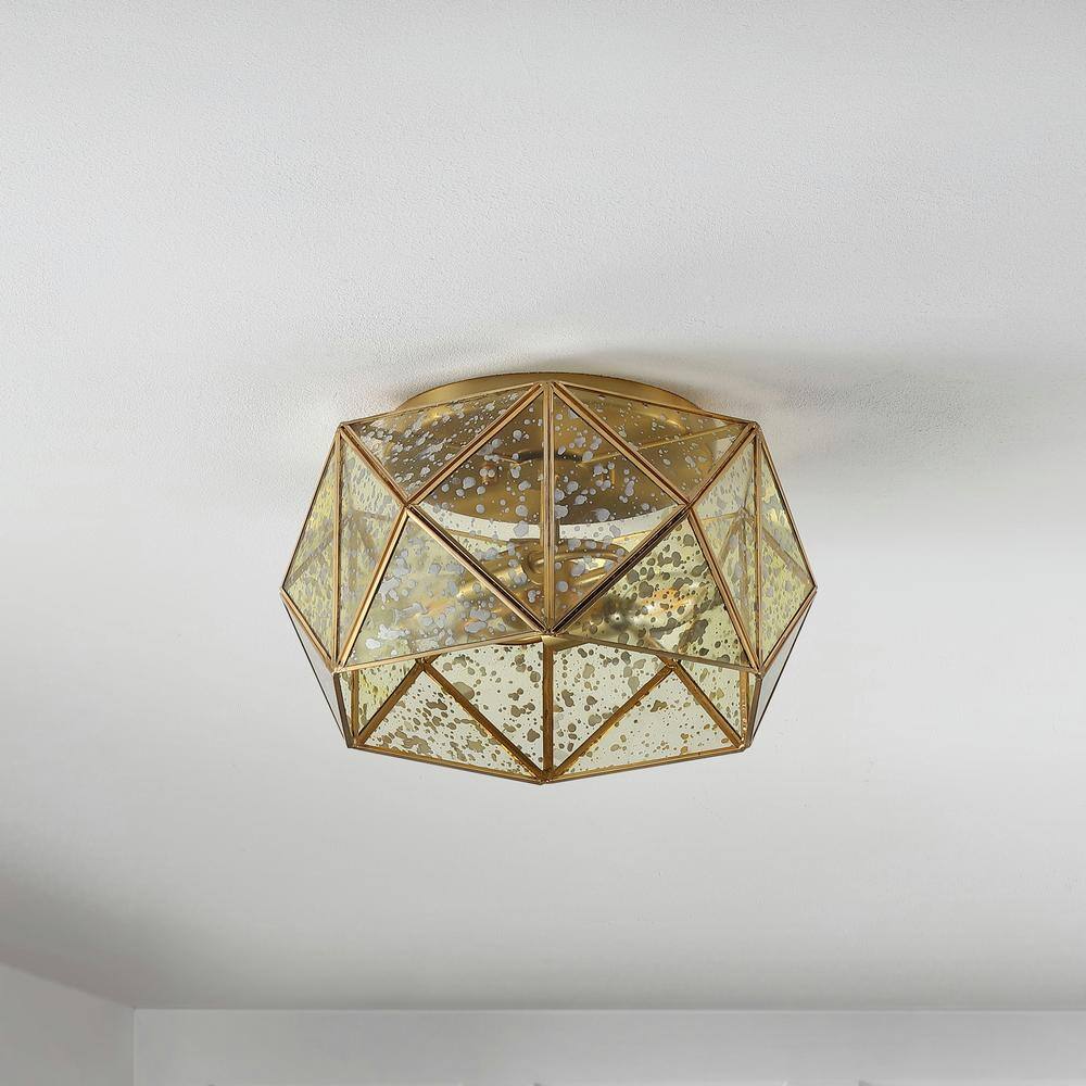 Violet 12.5" Gold Glass LED Flush Mount Light