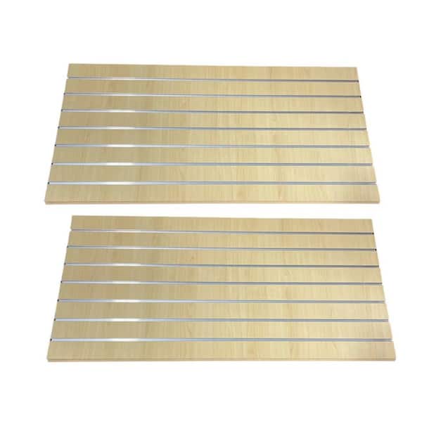 24 in. H x 48 in. W Maple Slatwall Panels with Metal Inserts