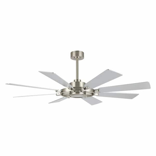 WINGBO 80 in. Brushed Nickel Ceiling Fan with Memory Function